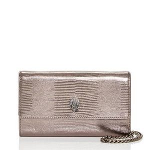 Kurt Geiger – Kensington Metallic Lizard Embossed leather wallet on a chain